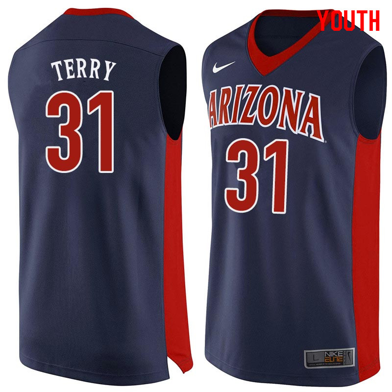 Youth Arizona Wildcats #31 Jason Terry College Basketball Jerseys Sale-Navy